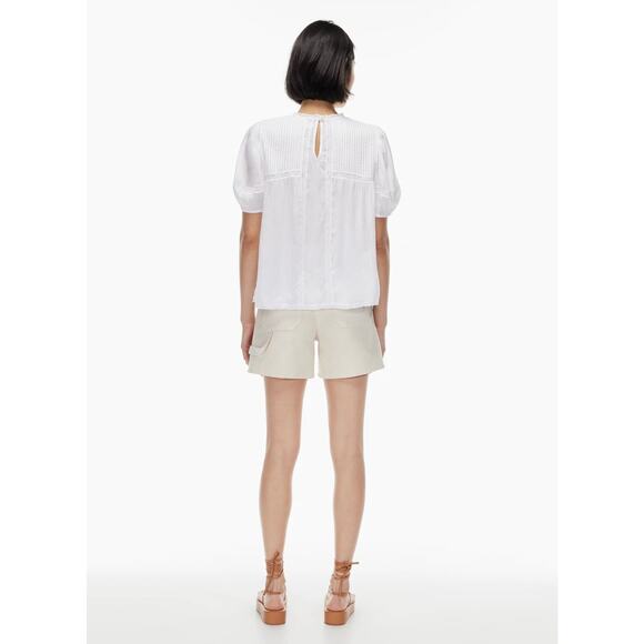 Wilfred Wallflower Blouse Crew Neck Lace Trim White - S - Picture 6 of 7